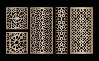 Laser and cnc cutting panels template. Decorative die cut pattern vector