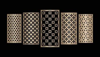 Laser and cnc cutting panels template. Decorative die cut pattern vector