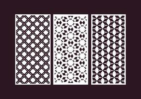 Laser and cnc cutting panels template. Decorative die cut pattern vector