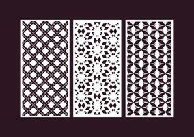 Laser and cnc cutting panels template. Decorative die cut pattern vector