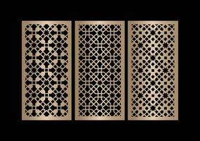 Laser and cnc cutting panels template. Decorative die cut pattern vector