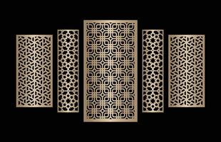 Laser and cnc cutting panels template. Decorative die cut pattern vector