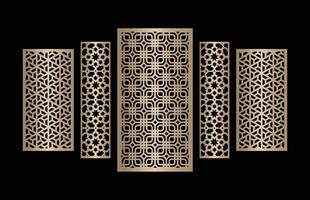 Laser and cnc cutting panels template. Decorative die cut pattern vector