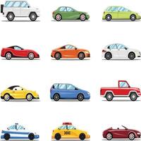 carros recopilación. vehículos en plano estilo vector