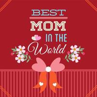 Happy Mothers Day Post Banner with Best Mom In The World Tagline vector