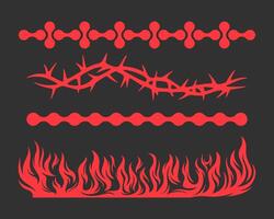 fuego fuego anti diseño enfermo elemento conjunto brutalismo forma activo ácido póster, tatuaje, ilustración Siniestro icono, símbolo editable vector