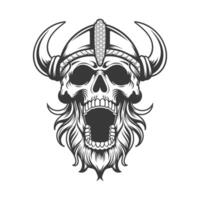 Viking skull headl design vector