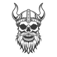 Viking skull with head design vector