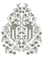 Ethnic oriental seamless pattern with elephant in folk style. vector