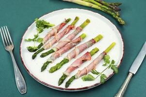 Bacon wrapped asparagus photo