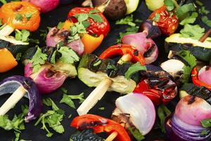 Colorful vegetable shashliks. photo