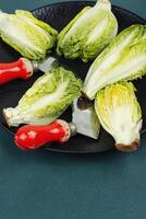 Group of Romaine lettuce hearts photo