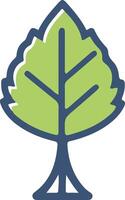 Tree icon with leaf in modern flat style vector