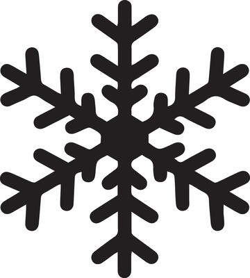 winter snowflakes black isolated silhouette icons on a white background