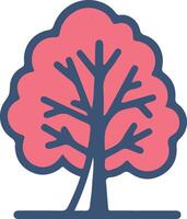 Tree icon with leaf in modern flat style vector