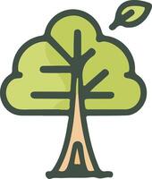 Tree icon with leaf in modern flat style vector