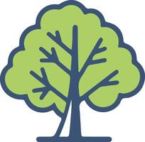 Tree icon with leaf in modern flat style vector