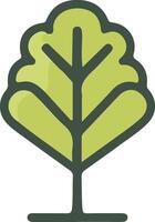 Tree icon with leaf in modern flat style vector