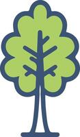 Tree icon with leaf in modern flat style vector