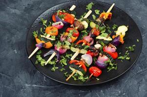 Grilled skewers vegetables, kebabs. photo