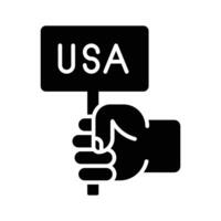 Hand holding placard, Usa political placard design vector