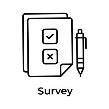 Get this amazing icon of survey list with pen, ready to use vector