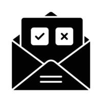 Tick mark and cross sign on document, concept icon of voting, election related vector