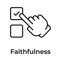 Get an icon of faithfulness in modern and customizable style vector