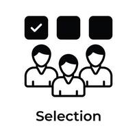 Pixel perfect icon of politician selection, voting, democracy, nominee vector