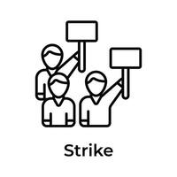 People holding placards showing concept icon of strike, demonstration vector