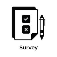 Get this amazing icon of survey list with pen, ready to use vector