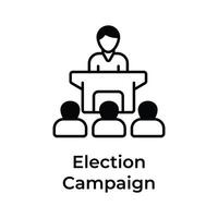 Visually perfect creative icon of election campaign, ready to use and download vector