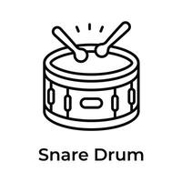 An easy to use of snare drum, editable icon design vector