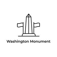 bien diseñado plano estilo icono de Washington Monumento, unido estados punto de referencia vector