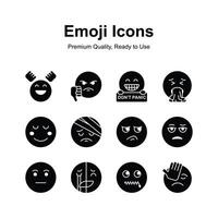 Cute emoji expressions, emoticons icons set vector