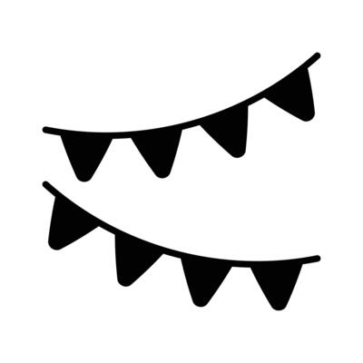 Get this visually perfect icon of garlands, decoration equipment