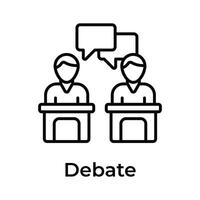 Get this amazing icon of debate in flat style vector