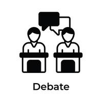 Get this amazing icon of debate in flat style vector