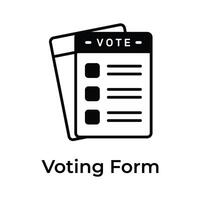 votación papel, votar formar diseño, aislado en blanco antecedentes vector