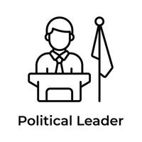 Get this amazing icon of political leader in modern design style vector