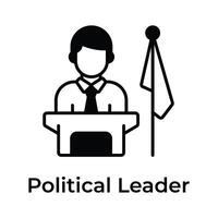 Get this amazing icon of political leader in modern design style vector