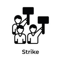 People holding placards showing concept icon of strike, demonstration vector