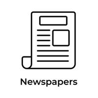 newspaper , creatively designed icon of news release in modern style vector