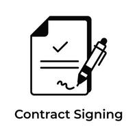 Contract signing design, ready for premium use icon vector