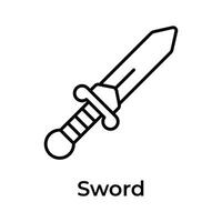 Get your hold on carefully crafted icon of sword, weapon design vector