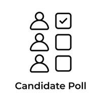 Candidate poll flat design isolated on white background vector