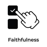 Get an icon of faithfulness in modern and customizable style vector