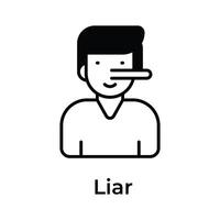 Unique style icon of liar in modern style, premium vector