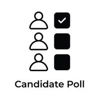 Candidate poll flat design isolated on white background vector