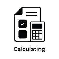 calculadora con documento demostración concepto icono de calculador vector